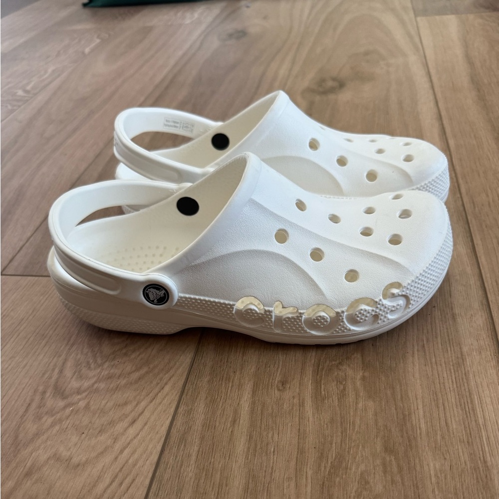CROCS White Perforated Clogs